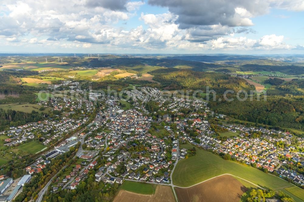 Balve from the bird's eye view: The city center in the downtown area in Balve in the state North Rhine-Westphalia, Germany