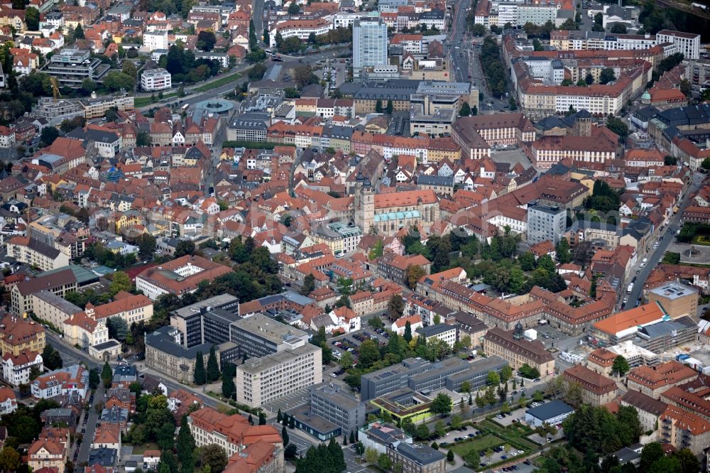 Aerial photograph Bayreuth - The city center in the downtown are in Bayreuth in the state Bavaria