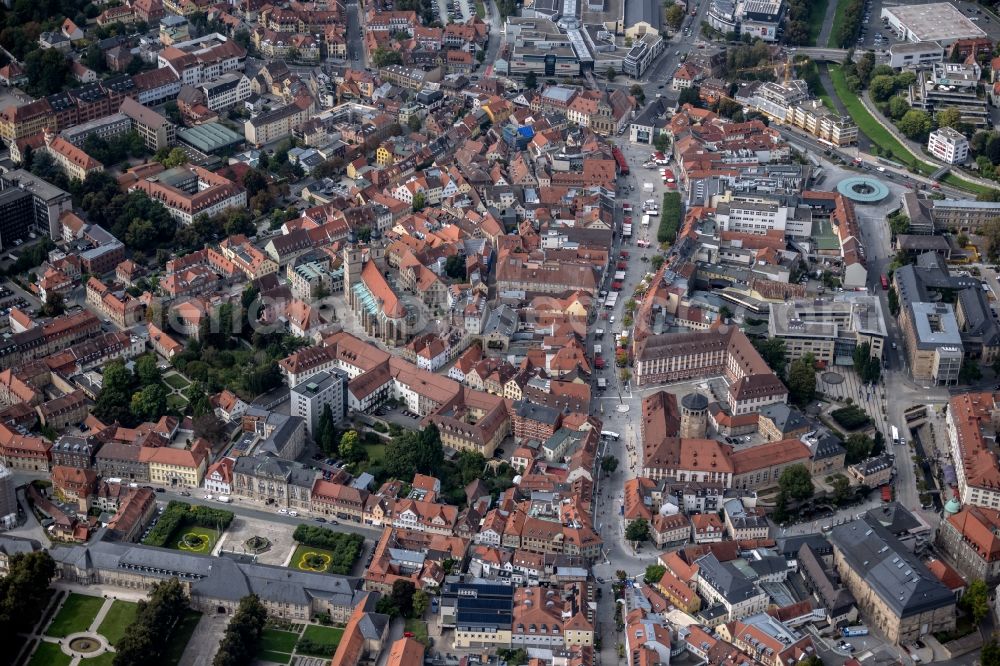 Bayreuth from the bird's eye view: The city center in the downtown are in Bayreuth in the state Bavaria
