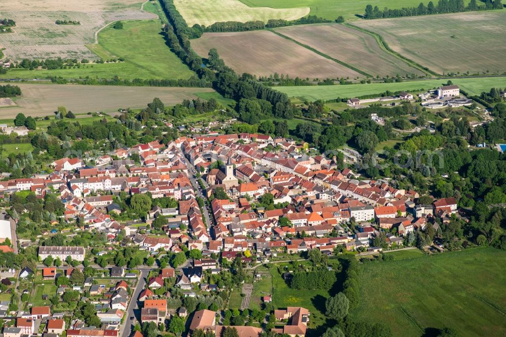 Aerial image Beelitz - The city center in the downtown area in Beelitz in the state Brandenburg, Germany