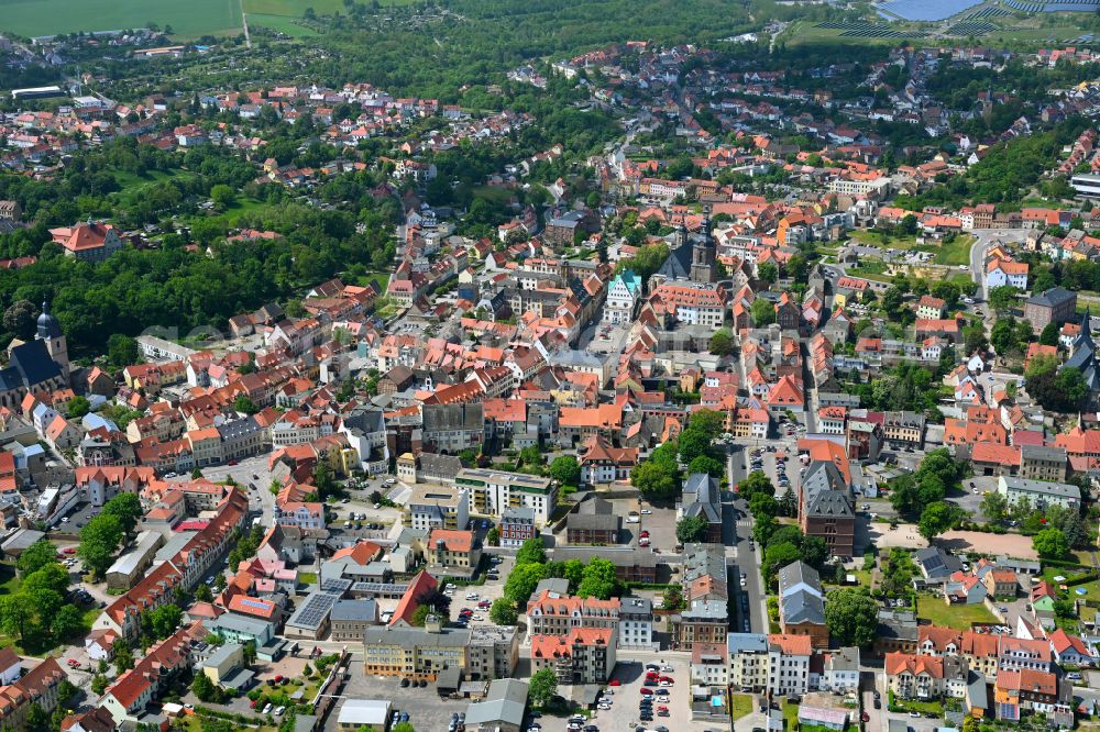 Beesenstedt from above - The city center in the downtown area in Beesenstedt in the state Saxony-Anhalt, Germany