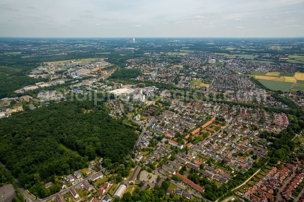 Bergkamen from above - The city center in the downtown are in Bergkamen in the state North Rhine-Westphalia