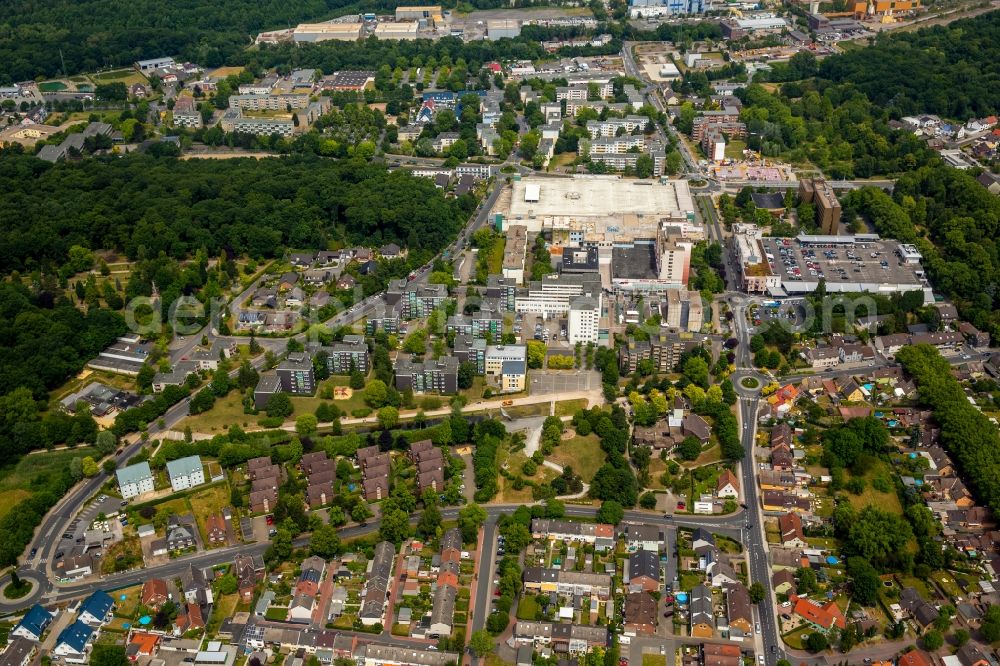 Bergkamen from the bird's eye view: The city center in the downtown are in Bergkamen in the state North Rhine-Westphalia