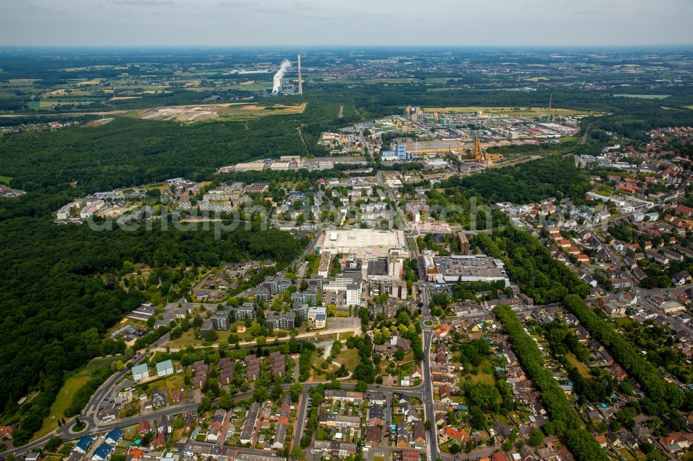 Aerial image Bergkamen - The city center in the downtown are in Bergkamen in the state North Rhine-Westphalia