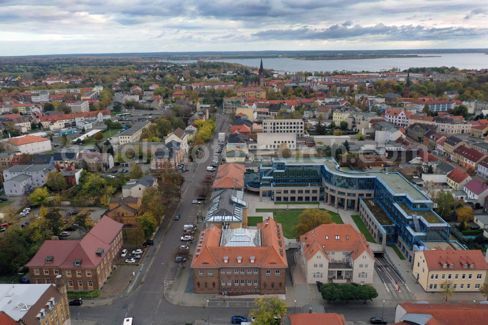 Bitterfeld-Wolfen from the bird's eye view: The city center in the downtown area on street Plan in Bitterfeld-Wolfen in the state Saxony-Anhalt, Germany