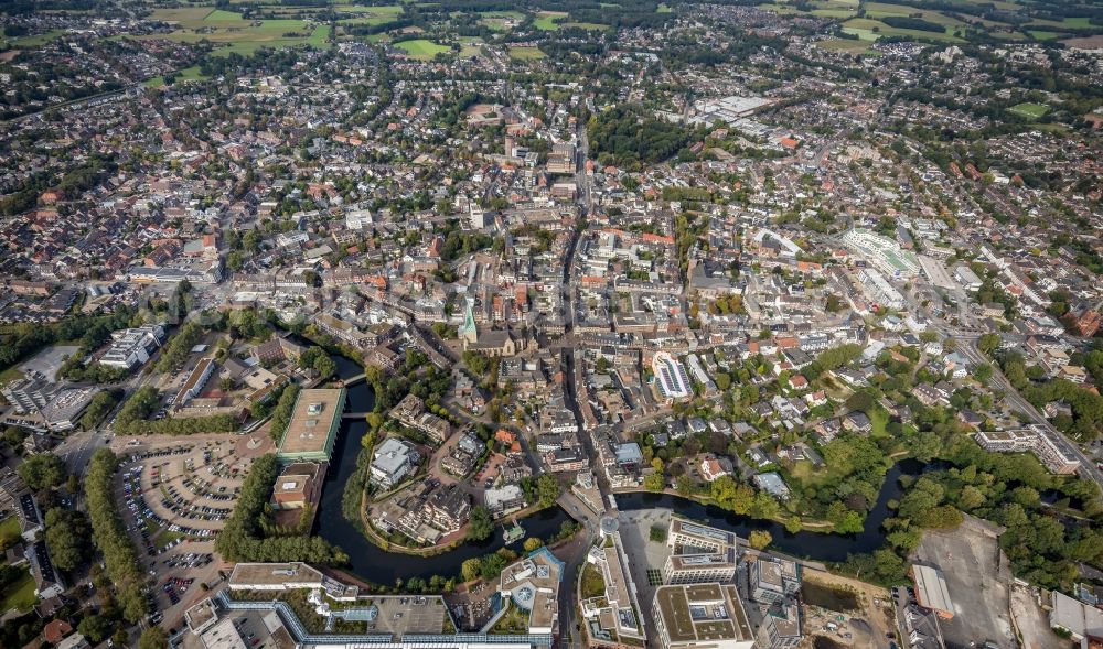 Aerial image Bocholt - The city center in the downtown area in Bocholt in the state North Rhine-Westphalia, Germany