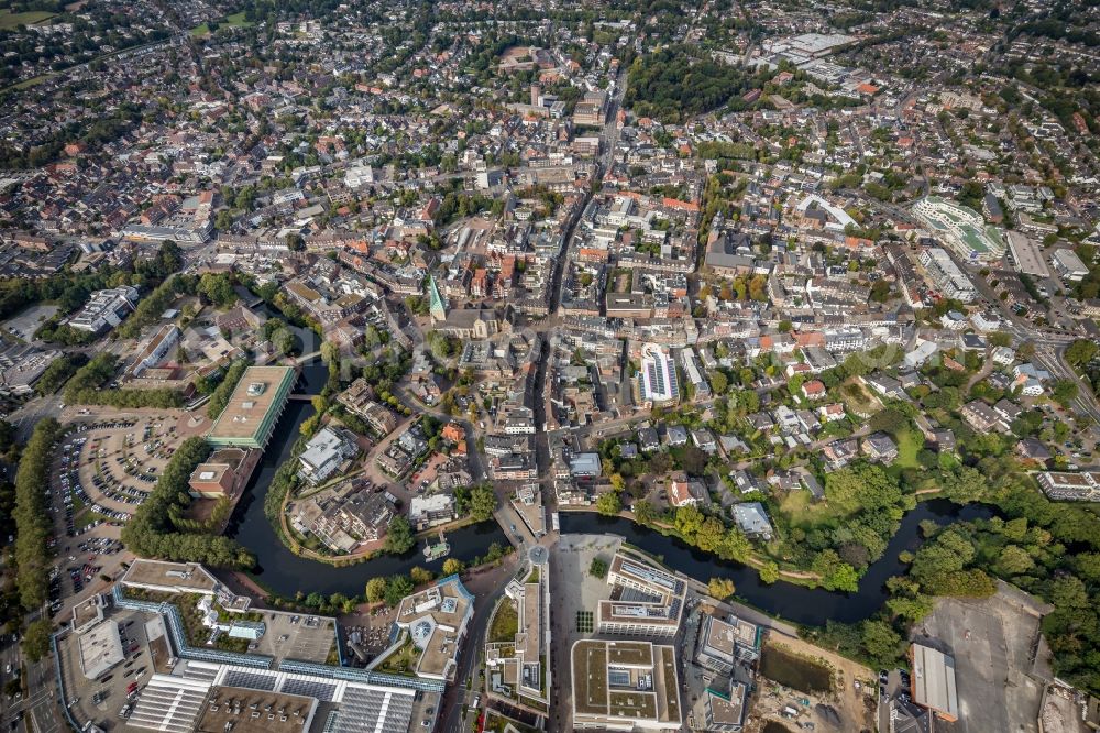 Aerial photograph Bocholt - The city center in the downtown area in Bocholt in the state North Rhine-Westphalia, Germany