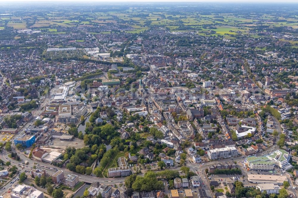 Aerial photograph Bocholt - The city center in the downtown area in Bocholt in the state North Rhine-Westphalia, Germany