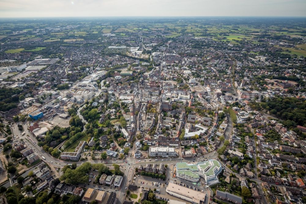 Bocholt from above - The city center in the downtown area in Bocholt in the state North Rhine-Westphalia, Germany