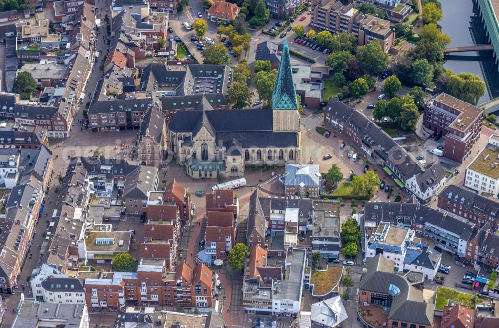 Bocholt from above - The city center in the downtown area in Bocholt in the state North Rhine-Westphalia, Germany