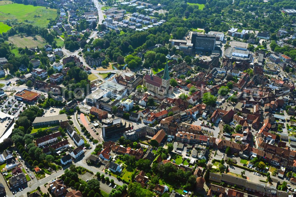 Aerial photograph Borken - The city center in the downtown area in Borken in the state North Rhine-Westphalia, Germany