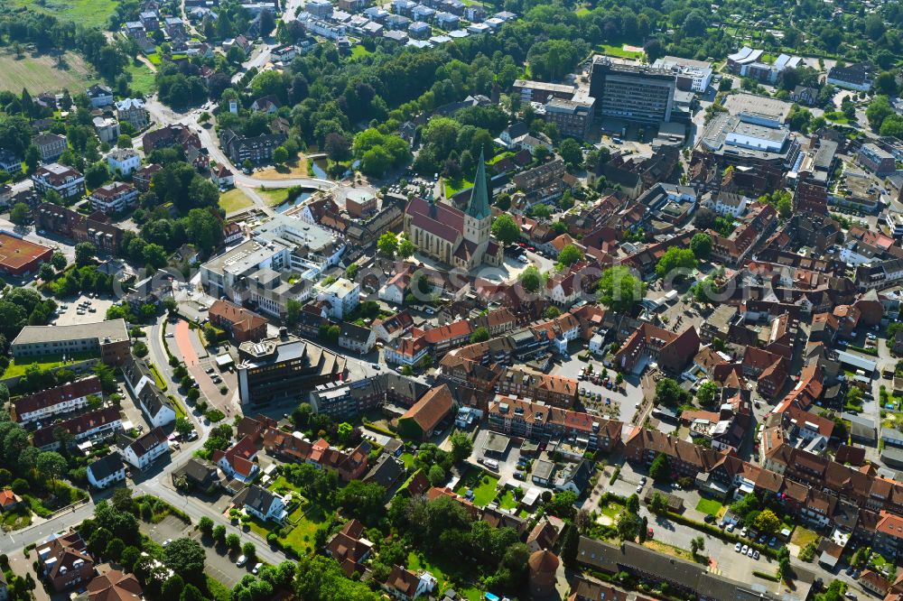 Borken from above - The city center in the downtown area in Borken in the state North Rhine-Westphalia, Germany