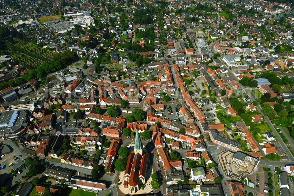 Aerial photograph Borken - The city center in the downtown area in Borken in the state North Rhine-Westphalia, Germany