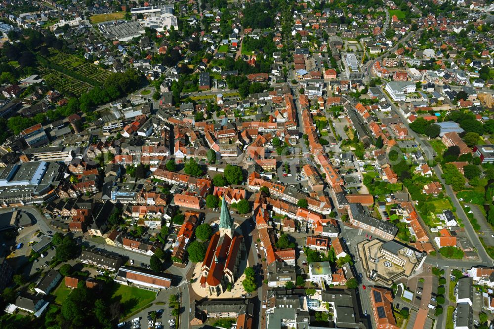 Borken from above - The city center in the downtown area in Borken in the state North Rhine-Westphalia, Germany