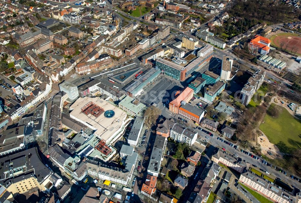 Bottrop from the bird's eye view: The city center in the downtown are in Bottrop in the state North Rhine-Westphalia