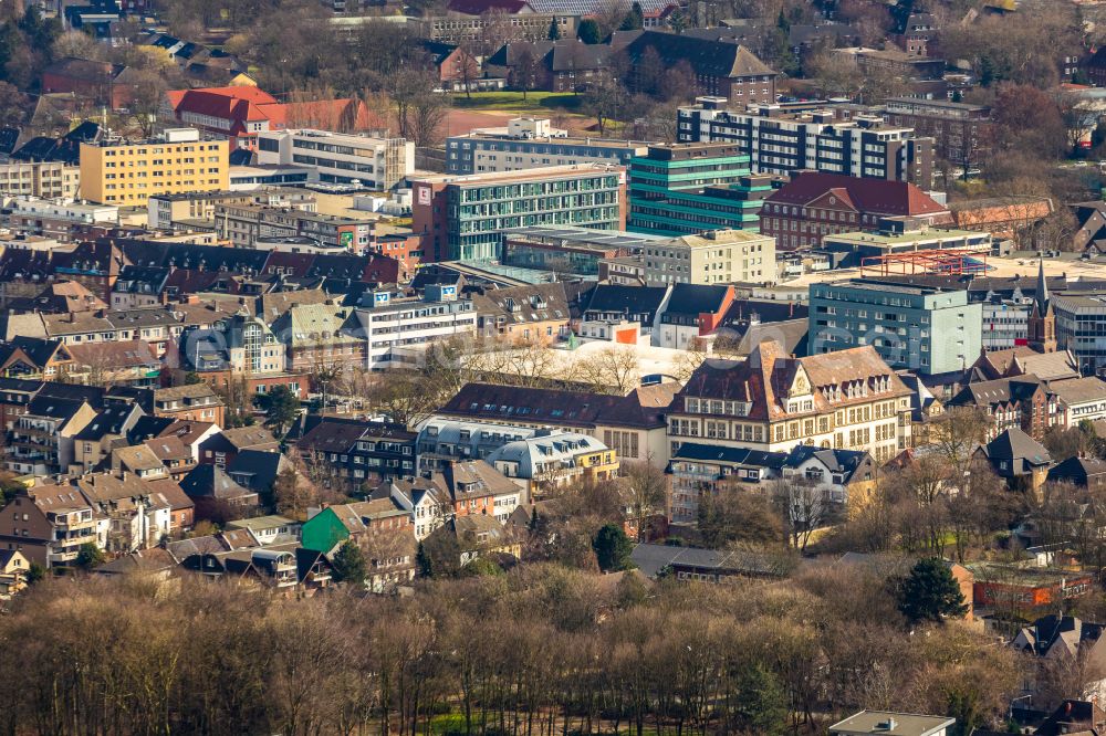 Aerial image Bottrop - The city center in the downtown area in Bottrop in the state North Rhine-Westphalia, Germany