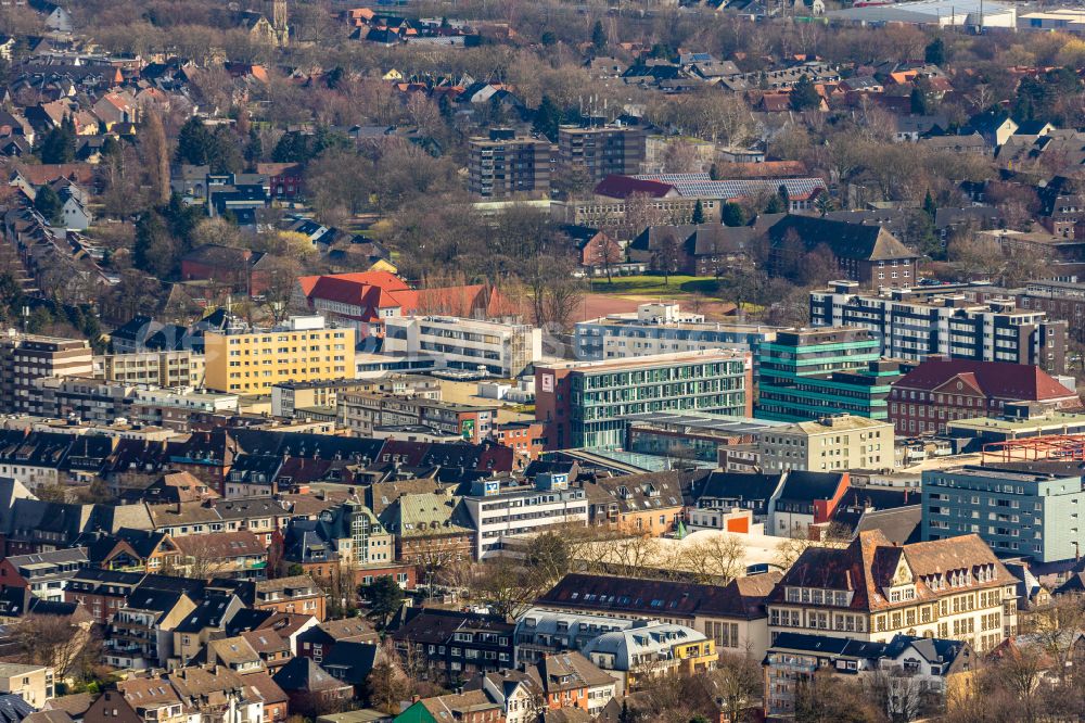 Aerial photograph Bottrop - The city center in the downtown area in Bottrop in the state North Rhine-Westphalia, Germany