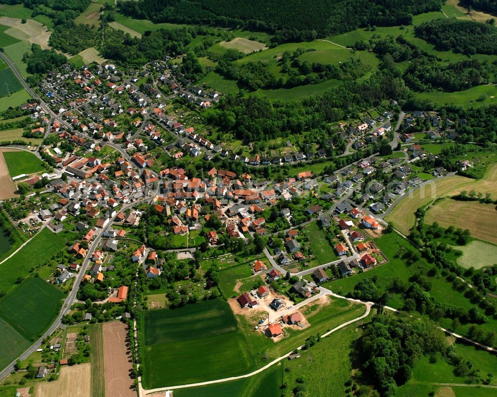 Aerial photograph Braach - The city center in the downtown area in Braach in the state Hesse, Germany