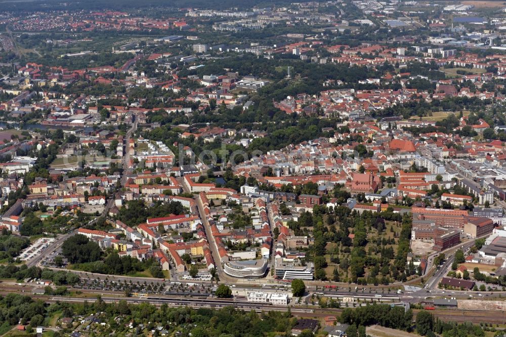 Brandenburg an der Havel from above - The city center in the downtown area in Brandenburg an der Havel in the state Brandenburg