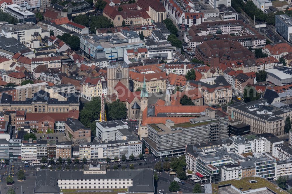 Aerial image Braunschweig - The city center in the downtown area in the district Innenstadt in Brunswick in the state Lower Saxony, Germany