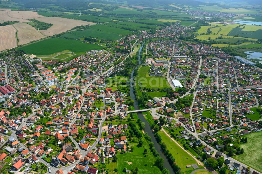 Aerial image Breitungen/Werra - The city center in the downtown area in Breitungen/Werra in the state Thuringia, Germany