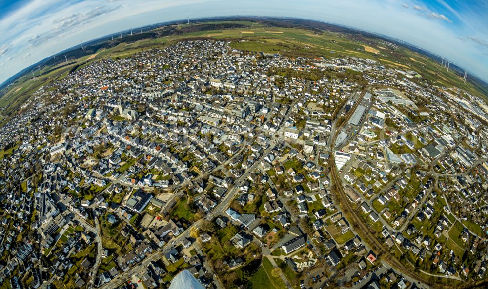 Aerial image Brilon - The city center in the downtown area in Brilon at Sauerland in the state North Rhine-Westphalia, Germany