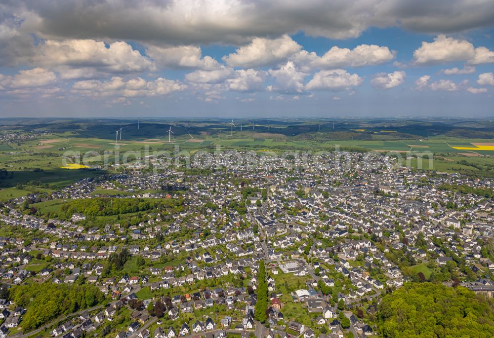 Brilon from the bird's eye view: The city center in the downtown area in Brilon at Sauerland in the state North Rhine-Westphalia, Germany