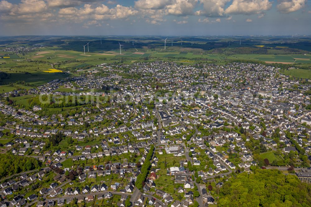 Aerial image Brilon - The city center in the downtown area in Brilon at Sauerland in the state North Rhine-Westphalia, Germany