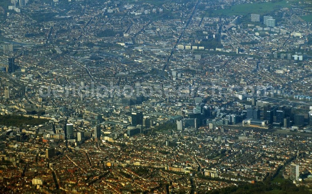 Brüssel from the bird's eye view: The city center in the downtown are in Bruessel in Belgium