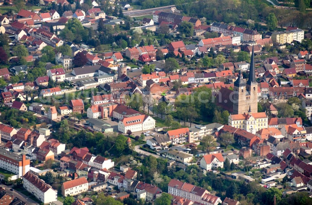 Burg from above - The city center in the downtown are in Burg (bei Magdeburg) in the state Saxony-Anhalt