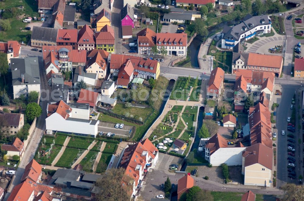 Aerial photograph Burg - The city center in the downtown are in Burg (bei Magdeburg) in the state Saxony-Anhalt