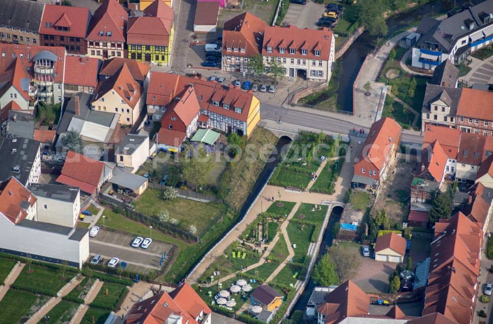 Burg from above - The city center in the downtown are in Burg (bei Magdeburg) in the state Saxony-Anhalt