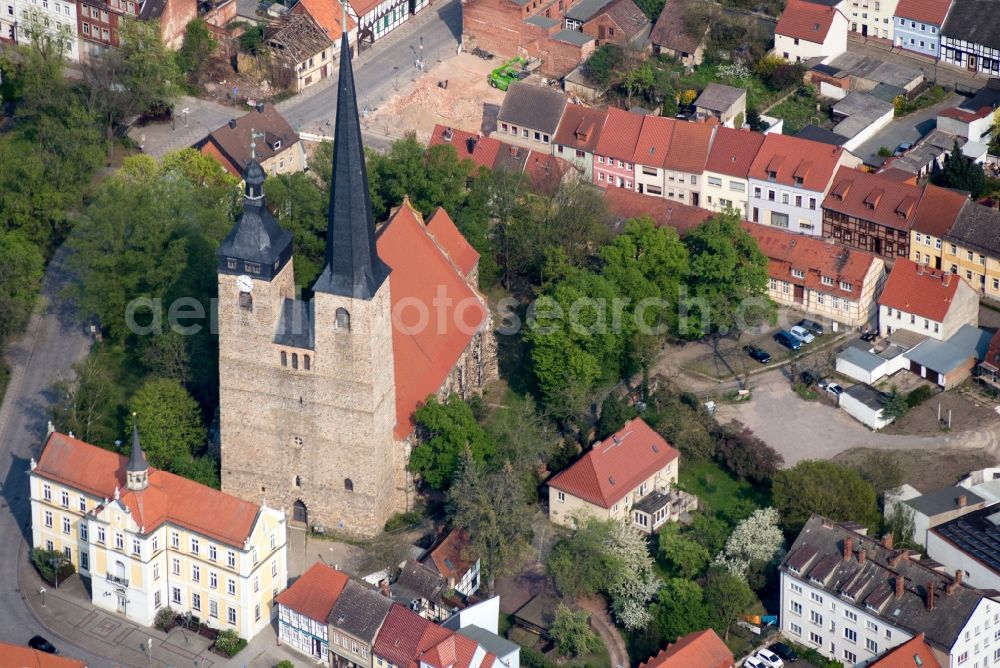 Burg from the bird's eye view: The city center in the downtown are in Burg (bei Magdeburg) in the state Saxony-Anhalt