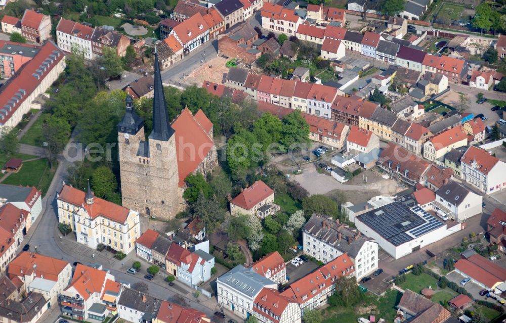 Aerial image Burg - The city center in the downtown are in Burg (bei Magdeburg) in the state Saxony-Anhalt