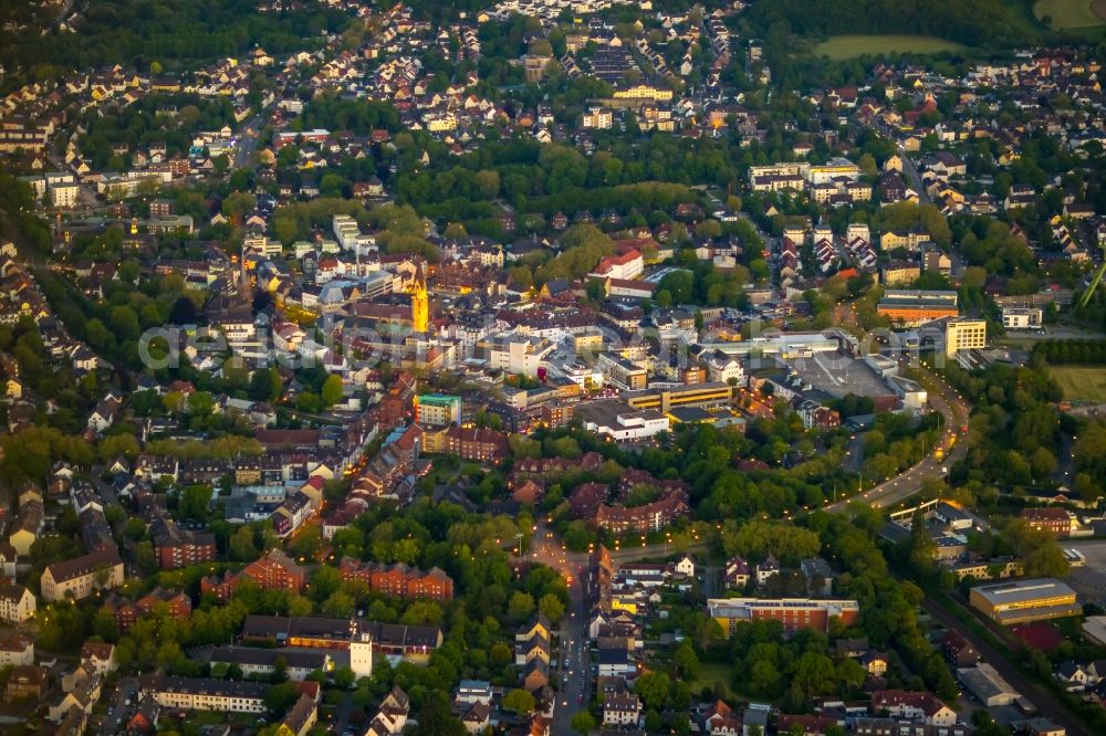 Aerial photograph Castrop-Rauxel - The city center in the downtown area in Castrop-Rauxel at Ruhrgebiet in the state North Rhine-Westphalia, Germany