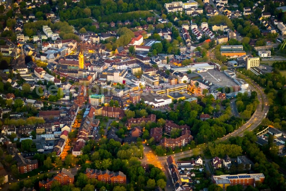 Castrop-Rauxel from above - The city center in the downtown area in Castrop-Rauxel at Ruhrgebiet in the state North Rhine-Westphalia, Germany