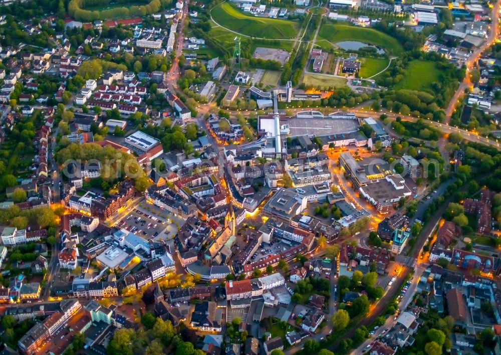 Castrop-Rauxel from the bird's eye view: The city center in the downtown area in Castrop-Rauxel at Ruhrgebiet in the state North Rhine-Westphalia, Germany