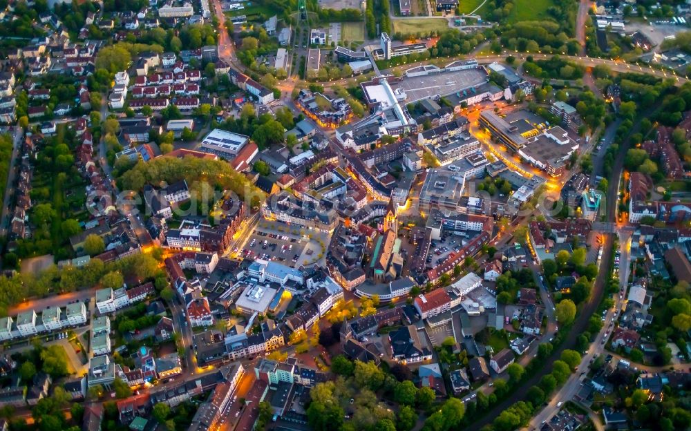 Aerial image Castrop-Rauxel - The city center in the downtown area in Castrop-Rauxel at Ruhrgebiet in the state North Rhine-Westphalia, Germany