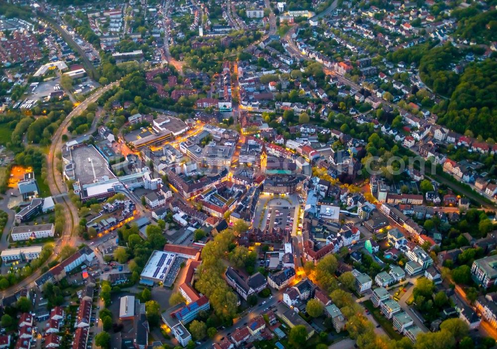 Aerial photograph Castrop-Rauxel - The city center in the downtown area in Castrop-Rauxel at Ruhrgebiet in the state North Rhine-Westphalia, Germany