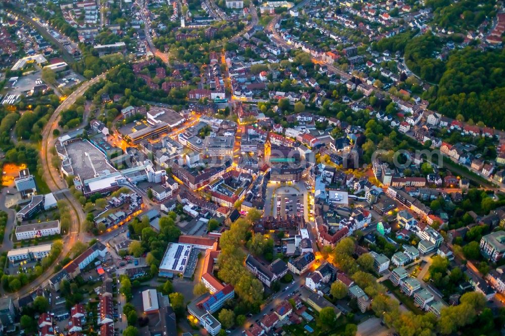 Castrop-Rauxel from above - The city center in the downtown area in Castrop-Rauxel at Ruhrgebiet in the state North Rhine-Westphalia, Germany