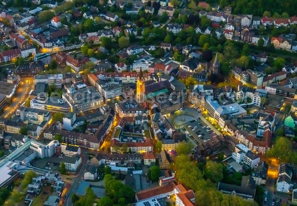 Castrop-Rauxel from the bird's eye view: The city center in the downtown area in Castrop-Rauxel at Ruhrgebiet in the state North Rhine-Westphalia, Germany