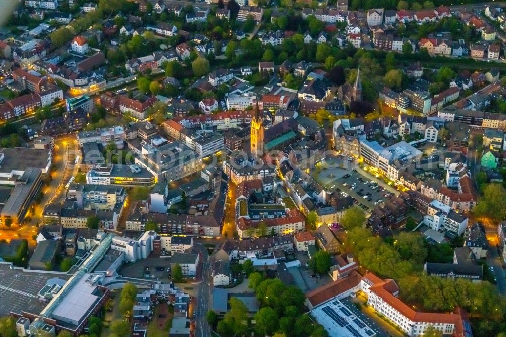 Aerial image Castrop-Rauxel - The city center in the downtown area in Castrop-Rauxel at Ruhrgebiet in the state North Rhine-Westphalia, Germany