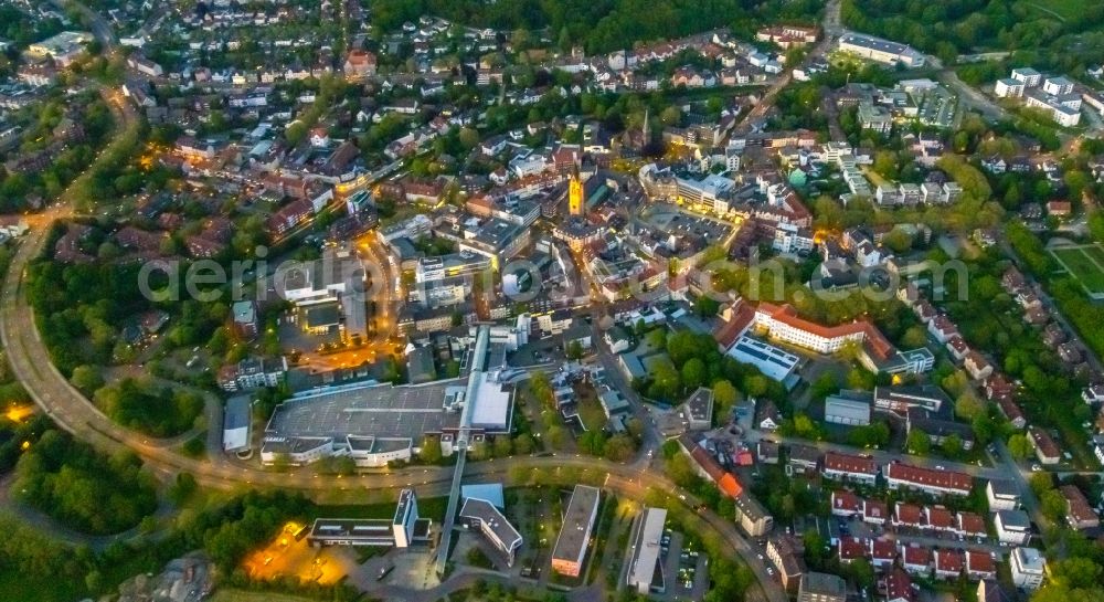 Aerial photograph Castrop-Rauxel - The city center in the downtown area in Castrop-Rauxel at Ruhrgebiet in the state North Rhine-Westphalia, Germany