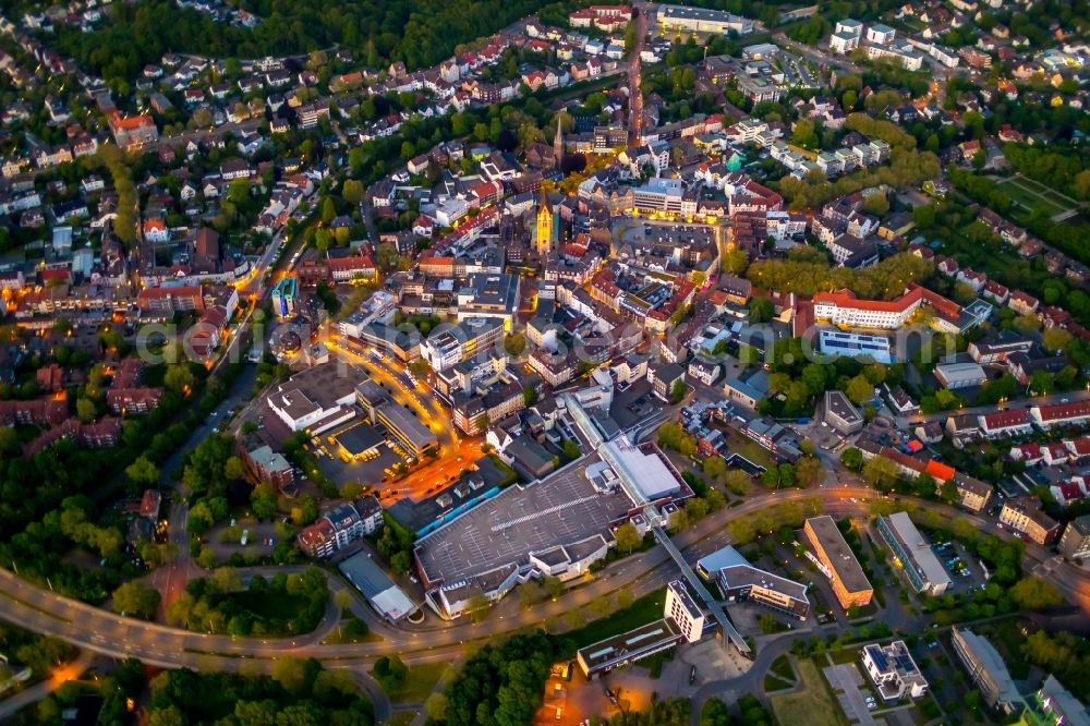 Castrop-Rauxel from above - The city center in the downtown area in Castrop-Rauxel at Ruhrgebiet in the state North Rhine-Westphalia, Germany