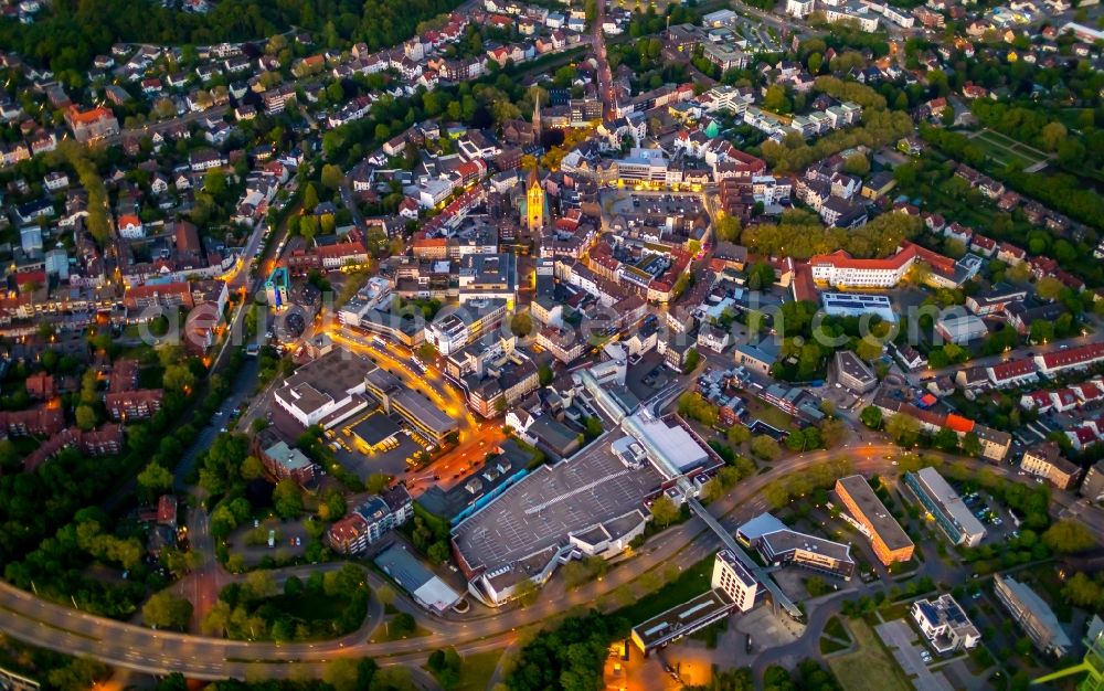 Castrop-Rauxel from the bird's eye view: The city center in the downtown area in Castrop-Rauxel at Ruhrgebiet in the state North Rhine-Westphalia, Germany