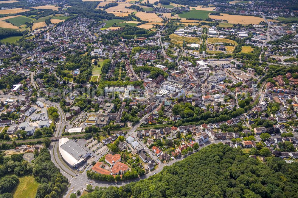 Aerial photograph Castrop-Rauxel - The city center in the downtown area in Castrop-Rauxel at Ruhrgebiet in the state North Rhine-Westphalia, Germany