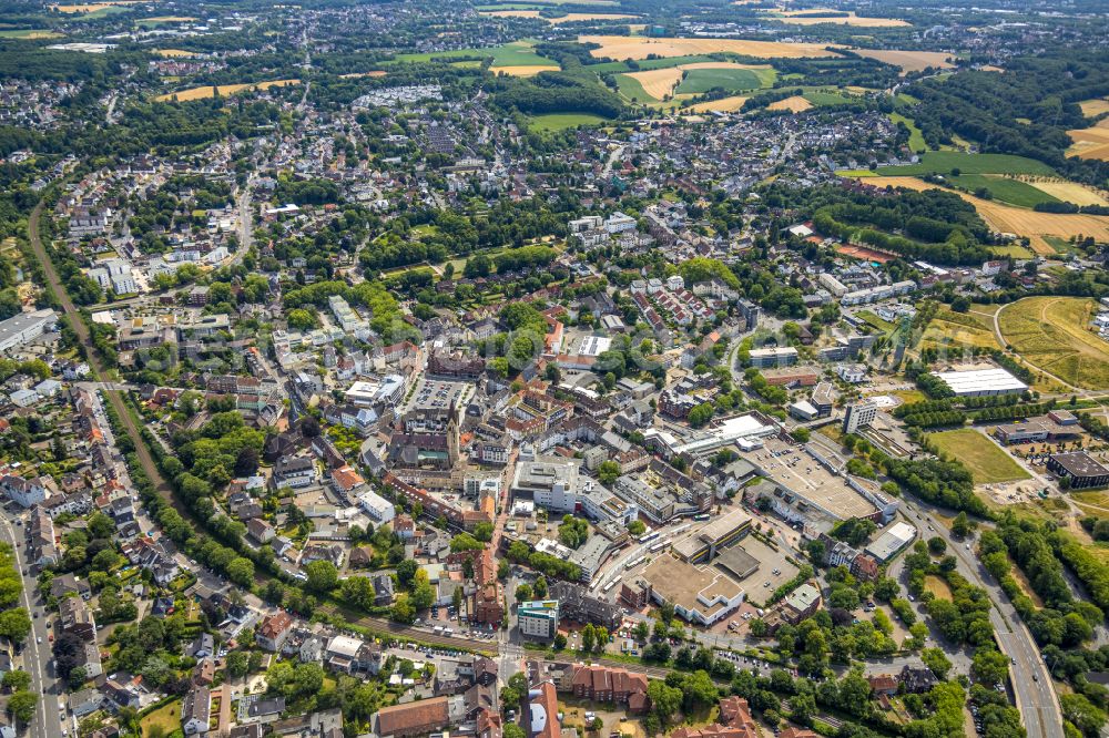 Aerial photograph Castrop-Rauxel - The city center in the downtown area on street Am Markt in Castrop-Rauxel at Ruhrgebiet in the state North Rhine-Westphalia, Germany