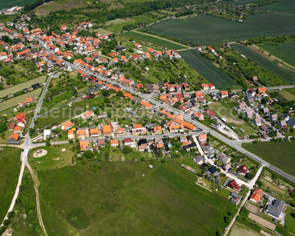 Cattenstedt from the bird's eye view: The city center in the downtown area in Cattenstedt in the state Saxony-Anhalt, Germany