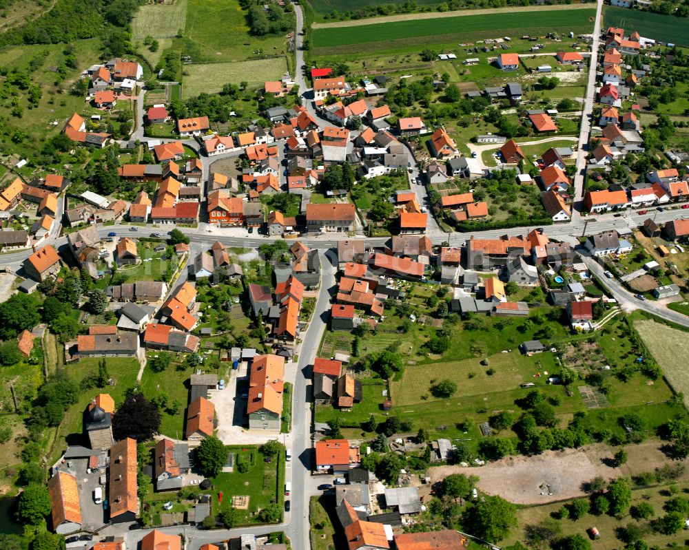 Aerial image Cattenstedt - The city center in the downtown area in Cattenstedt in the state Saxony-Anhalt, Germany