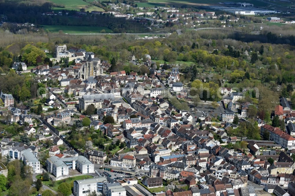 Aerial image Clermont - The city center in the downtown area in Clermont in Nord-Pas-de-Calais Picardy, France